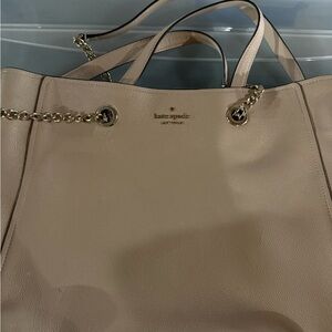 Kate Spade Tan Leather Tote with Gold Chain